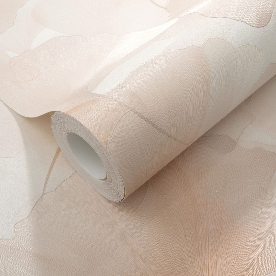 Wallpaper with fine ginkgo leaves, ERISMANN, pink - 3774735