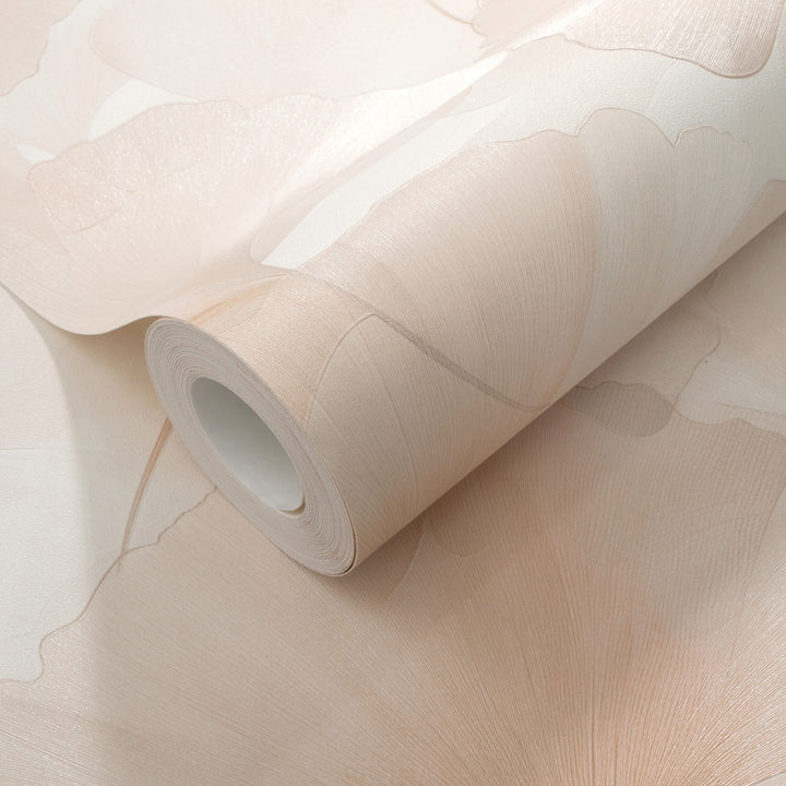 Wallpaper with fine ginkgo leaves, ERISMANN, pink - 3774735