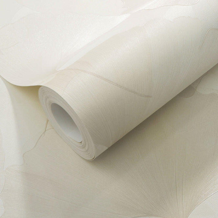 Tapetes ar smalkām ginkgo lapām, ERISMANN, krēmkrāsā - 3774746