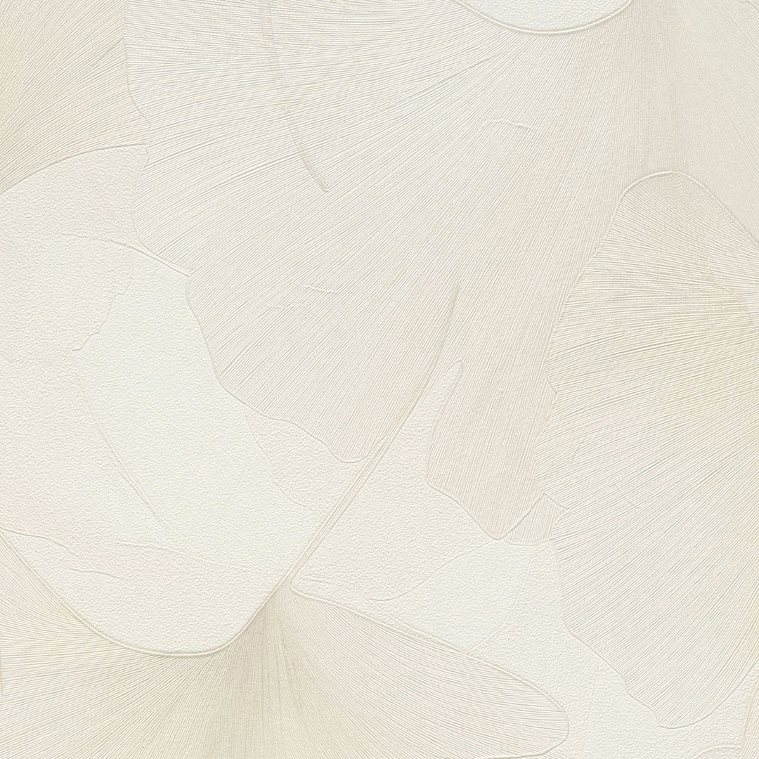 Tapetes ar smalkām ginkgo lapām, ERISMANN, krēmkrāsā - 3774746