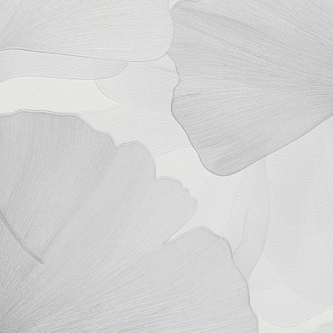 Wallpaper with fine ginkgo leaves, ERISMANN, light grey - 3774767