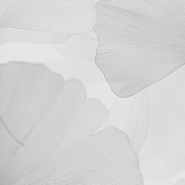 Wallpaper with fine ginkgo leaves, ERISMANN, light grey - 3774767