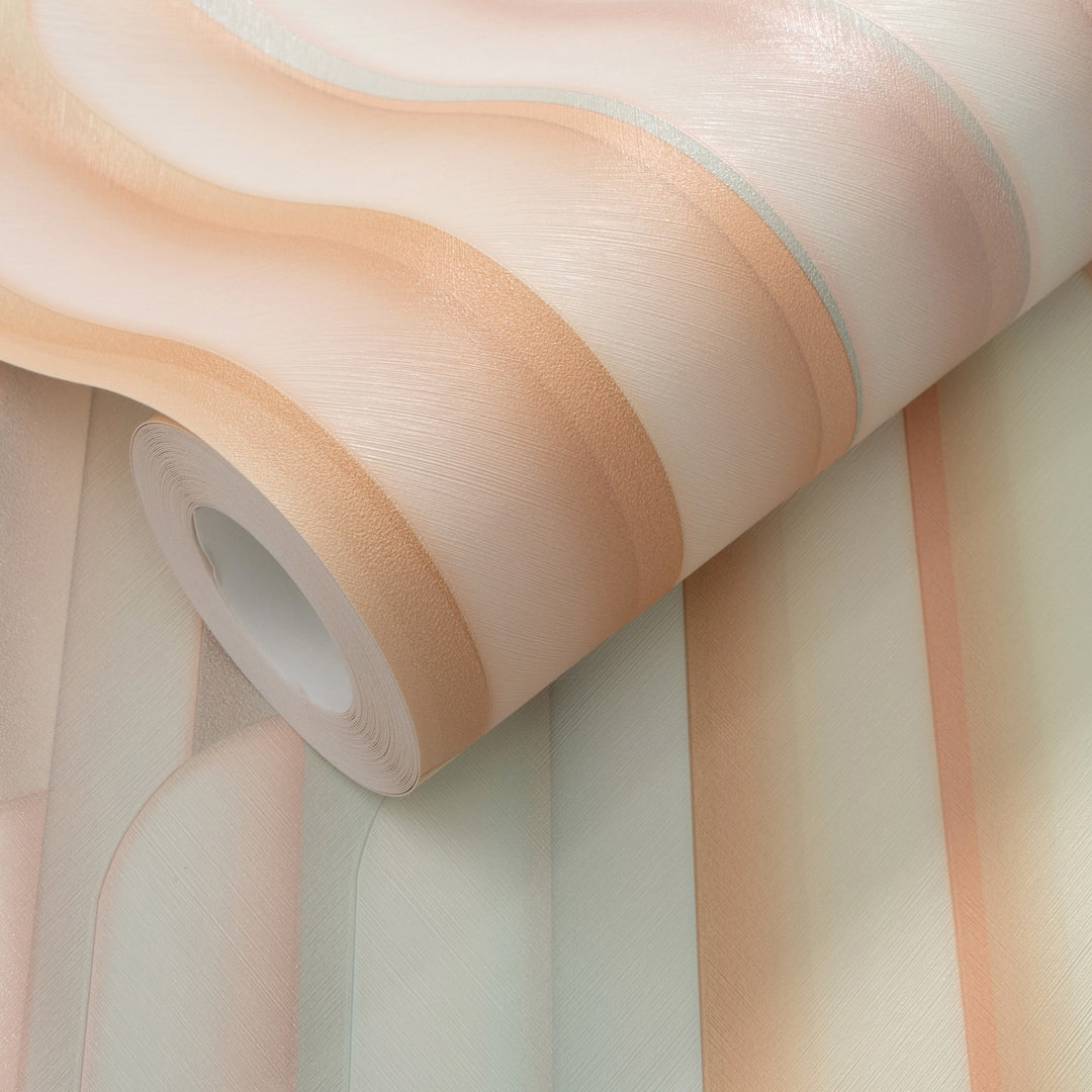 Wallpaper with striped graphic pattern, ERISMANN, pink/turquoise - 3775101