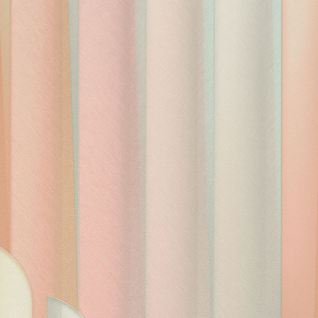 Wallpaper with striped graphic pattern, ERISMANN, pink/turquoise - 3775101