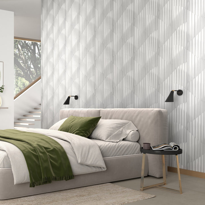 Обои с полосатым графическим рисунком, ERISMANN, светло-серый/кремовый - 3775133