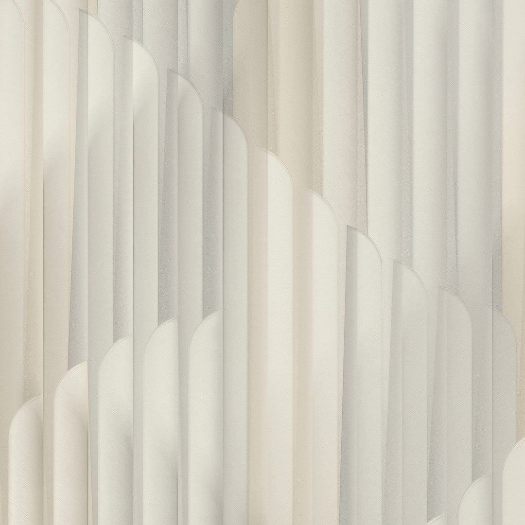 Обои с полосатым графическим рисунком, ERISMANN, светло-серый/кремовый - 3775133
