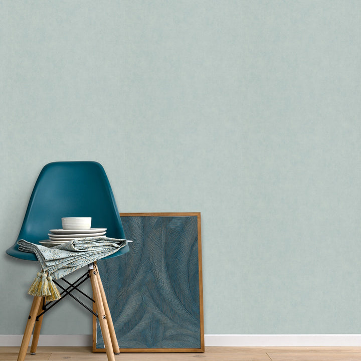 Ühevärviline tapeet ERISMANN elegantse läikega, helesinine/türkiissinine - 3775426