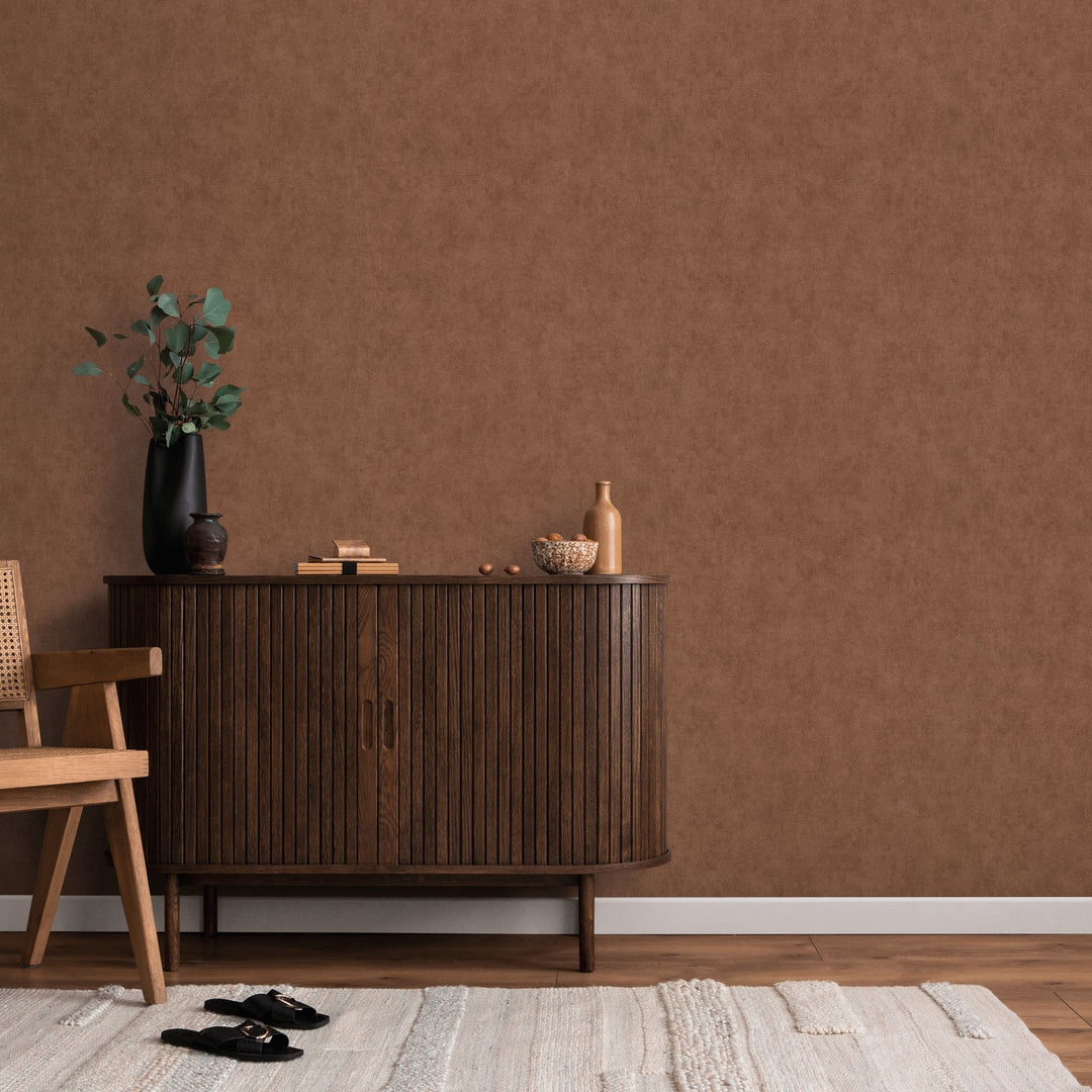Yksivärinen tapetti ERISMANN tyylikäs kiilto, kupari - 3775464