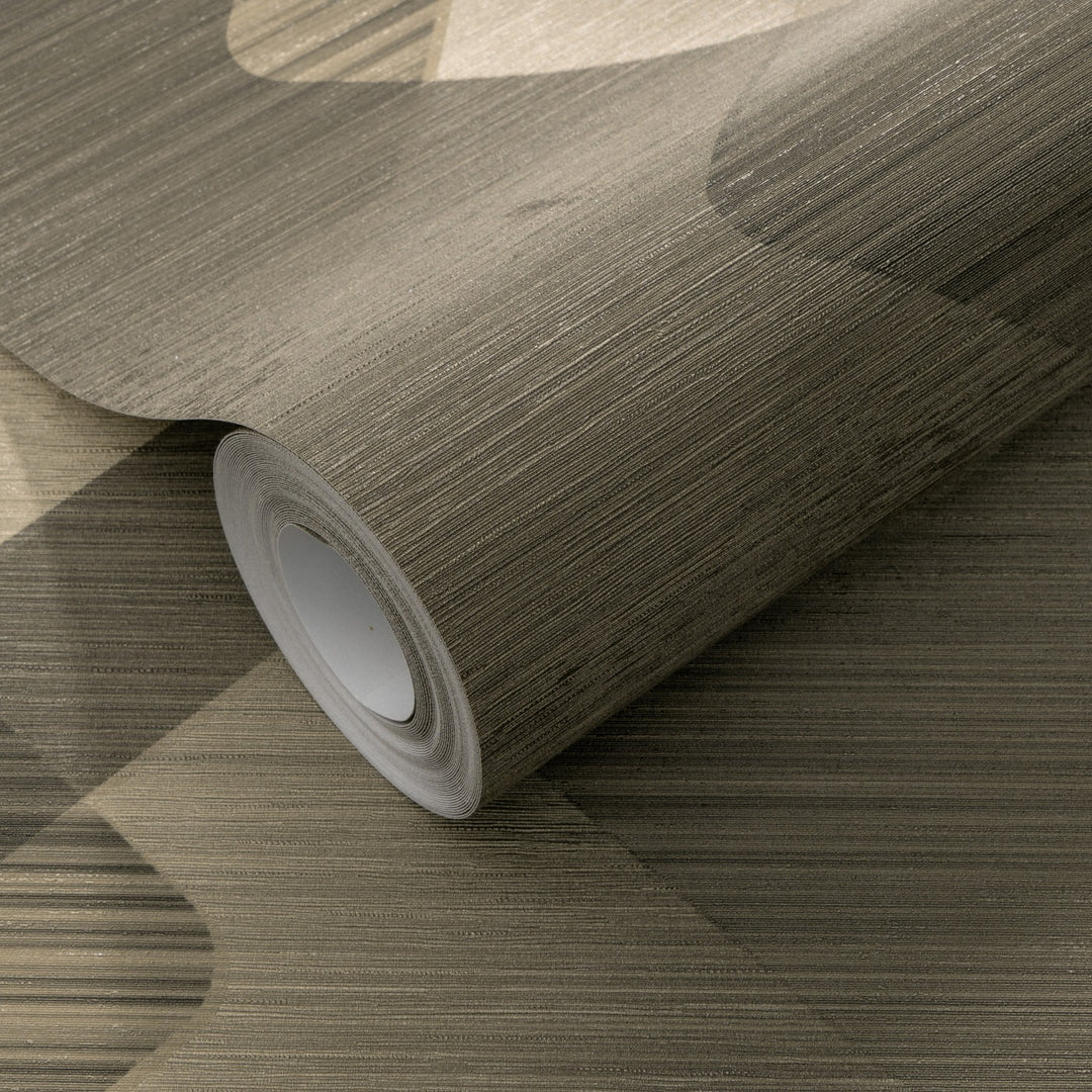 Обои с мерцающим эффектом и тонкими линиями, коричневый/золотой - 3776553