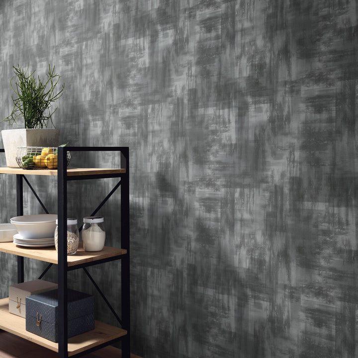 Minimalistiniai tapetai su subtiliu blizgesio efektu, sidabro spalvos - 3776735