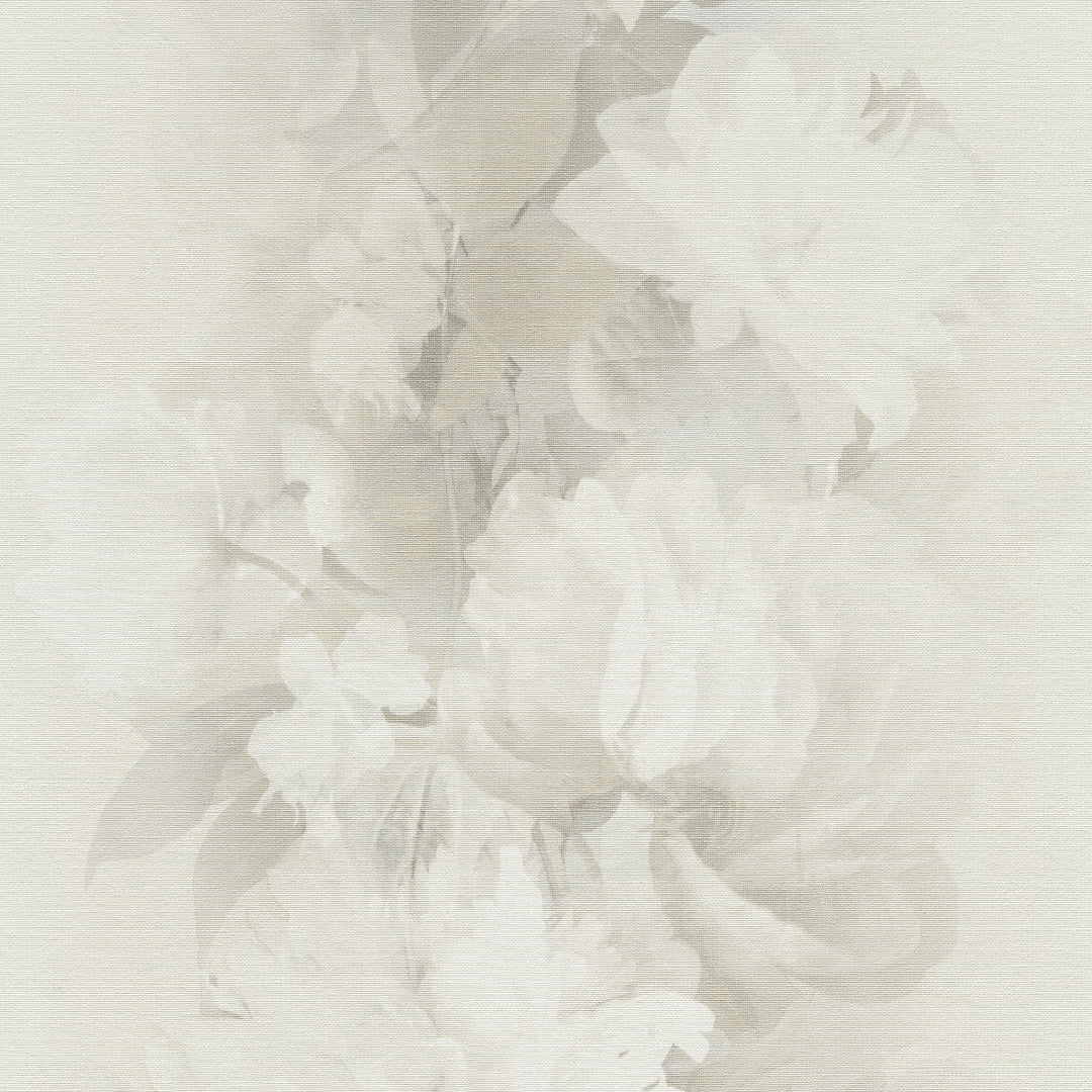 Romanttinen tapetti, jossa on herkkiä kukkamuotoja, kerma - 4005246