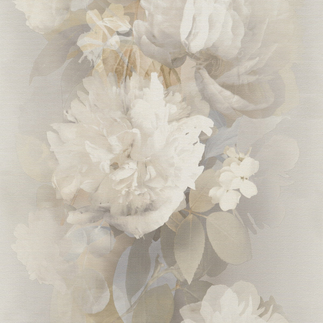 Romantic wallpaper with delicate floral shapes, brown/beige/ taupe - 4005311