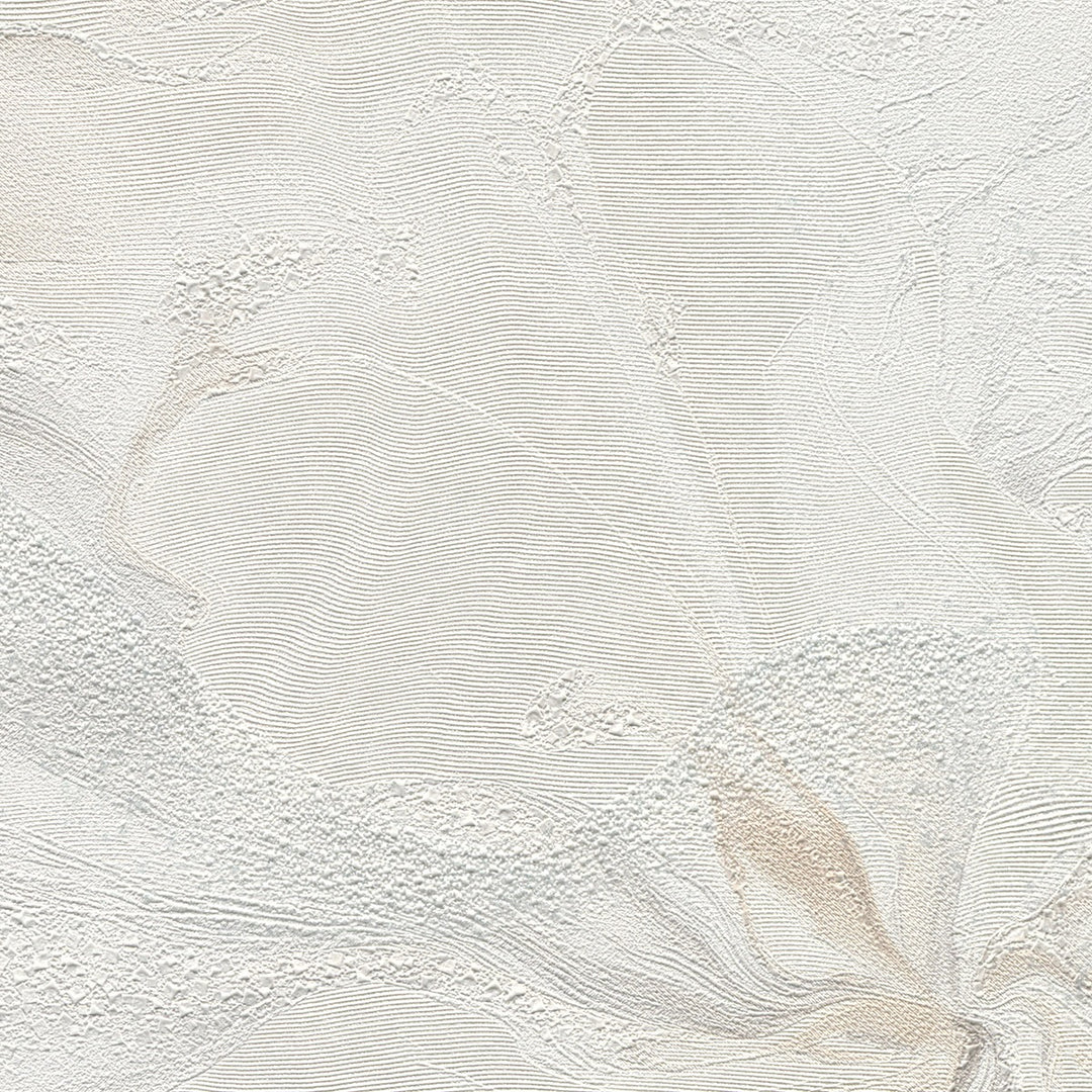 Обои с органическими мраморными вихрями и блестящим эффектом, светло-серый/белый - 4005412