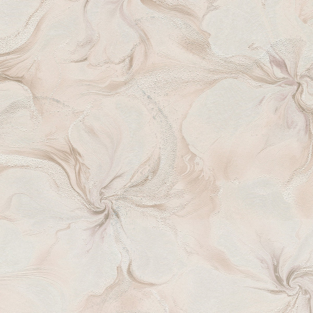 Обои с органическими мраморными вихрями и мерцающим эффектом, розовые - 4005415