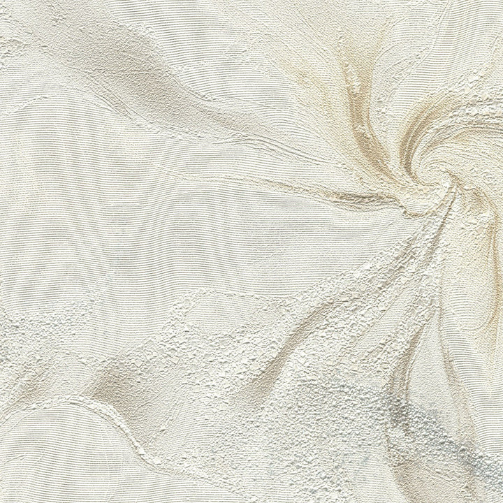 Wallpaper with organic marble swirls and shimmer effect, beige/ taupe/cream - 4005456