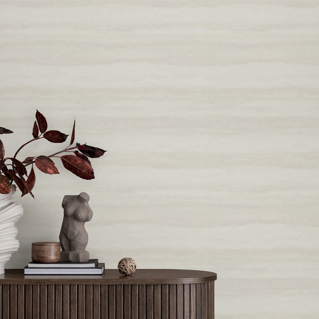 Tapetti, jossa on hienovarainen aaltoileva rakenne kermanvärisenä - 4005556