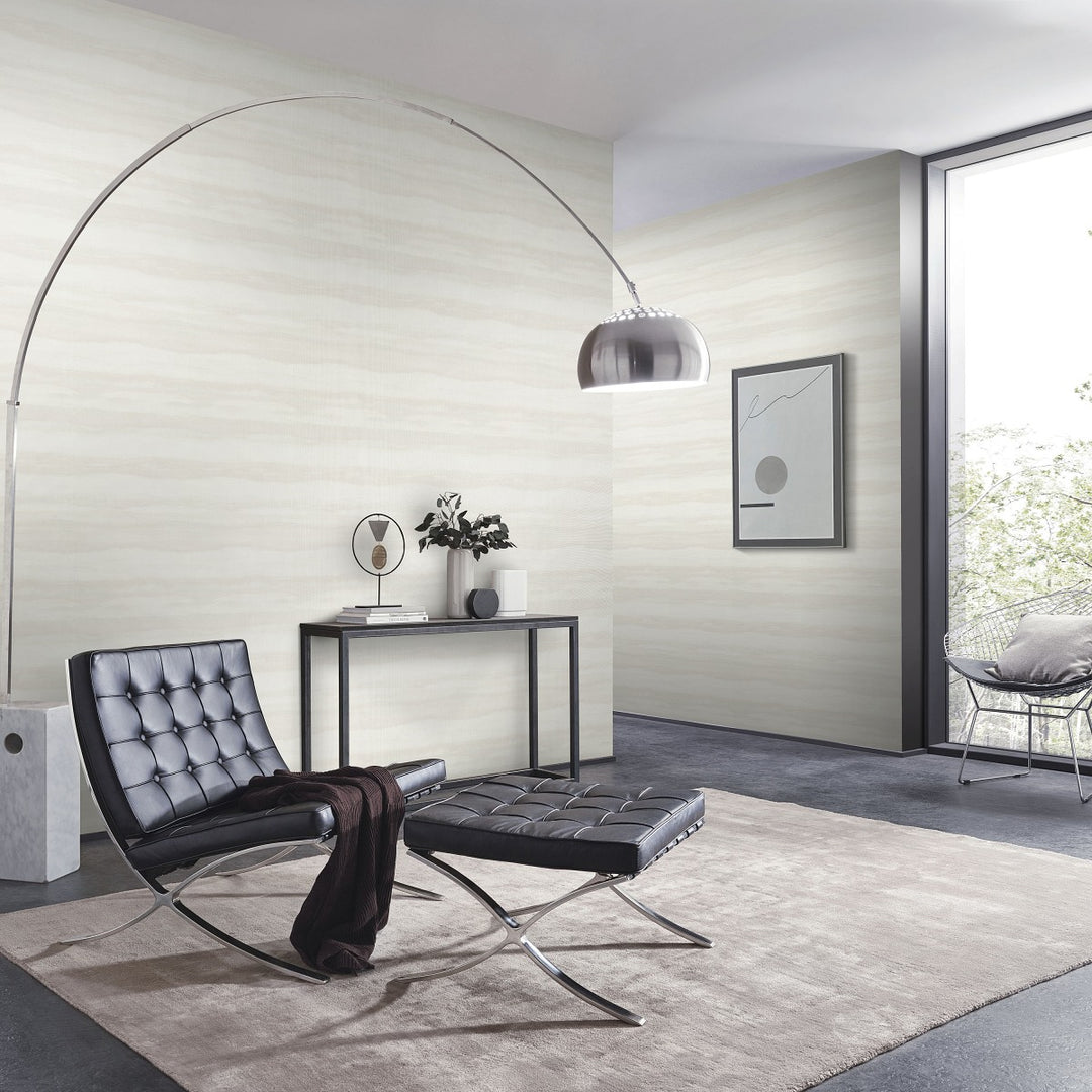 Tapetti, jossa on hienovarainen aaltoileva rakenne kermanvärisenä - 4005556