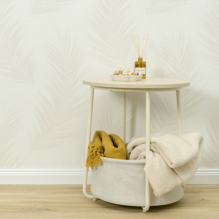 Wallpaper with large leaves, ERISMANN, cream - 4005722