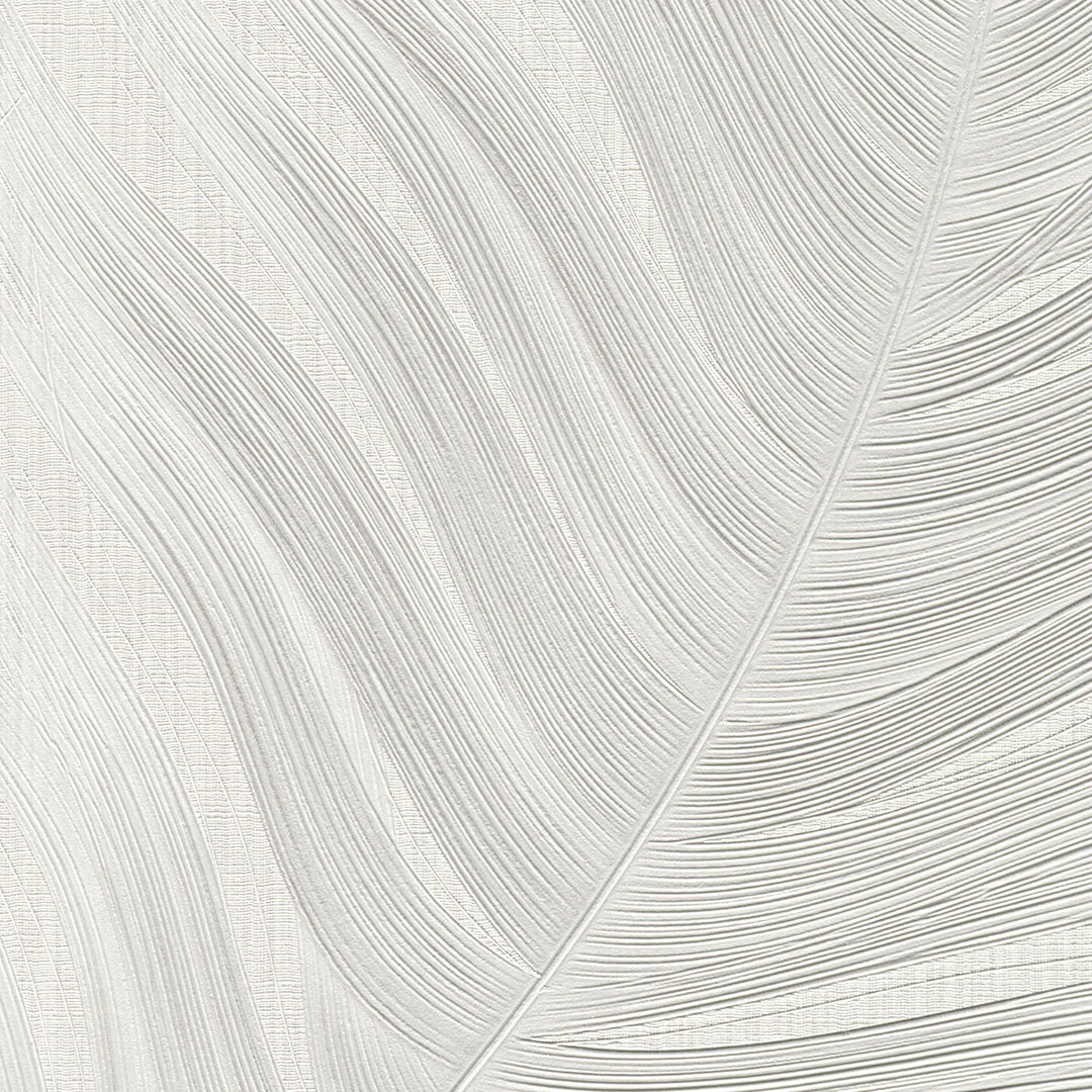 Wallpaper with large leaves, ERISMANN, light grey - 4005757