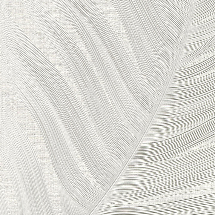 Wallpaper with large leaves, ERISMANN, light grey - 4005757
