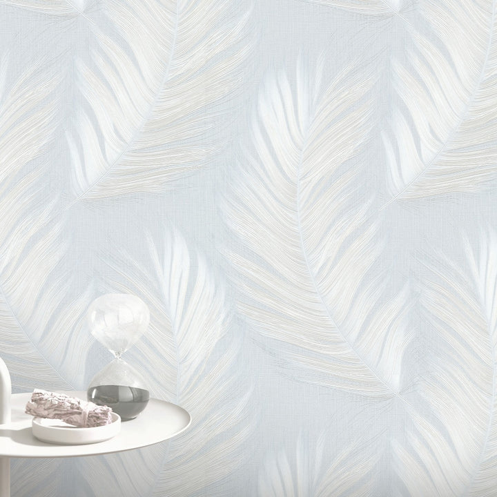 Tapetes ar lielām lapām, ERISMANN, gaiši zilā un baltā krāsā  - 4005773