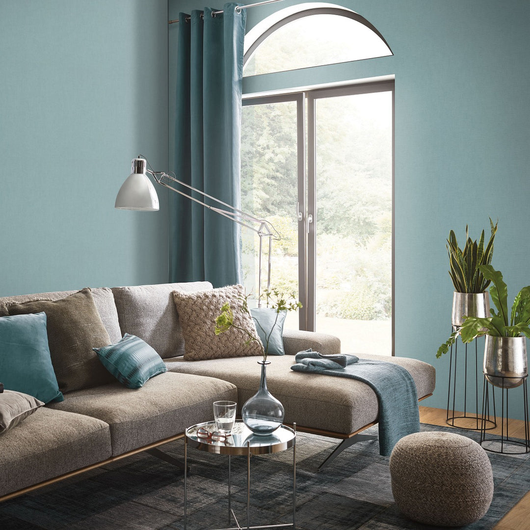 Vienkrāsainas tapetes ERISMANN ar elegantu spīdumu tumši zilā krāsā - 4012324