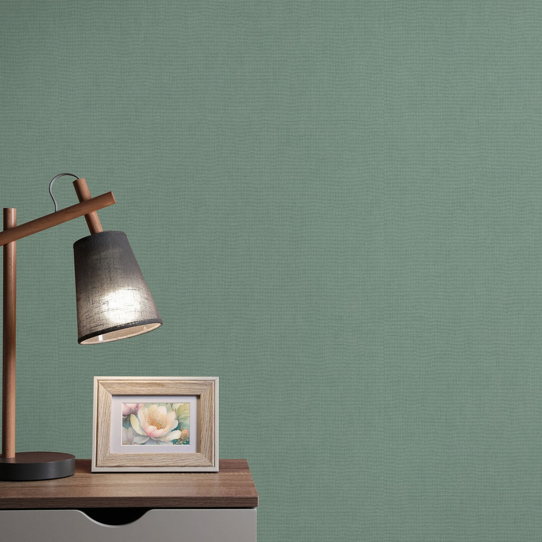 Однотонные обои ERISMANN с элегантным блеском в темно-зеленом цвете - 4012336