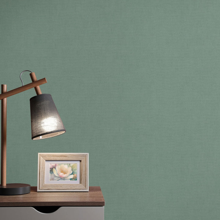 Однотонные обои ERISMANN с элегантным блеском в темно-зеленом цвете - 4012336