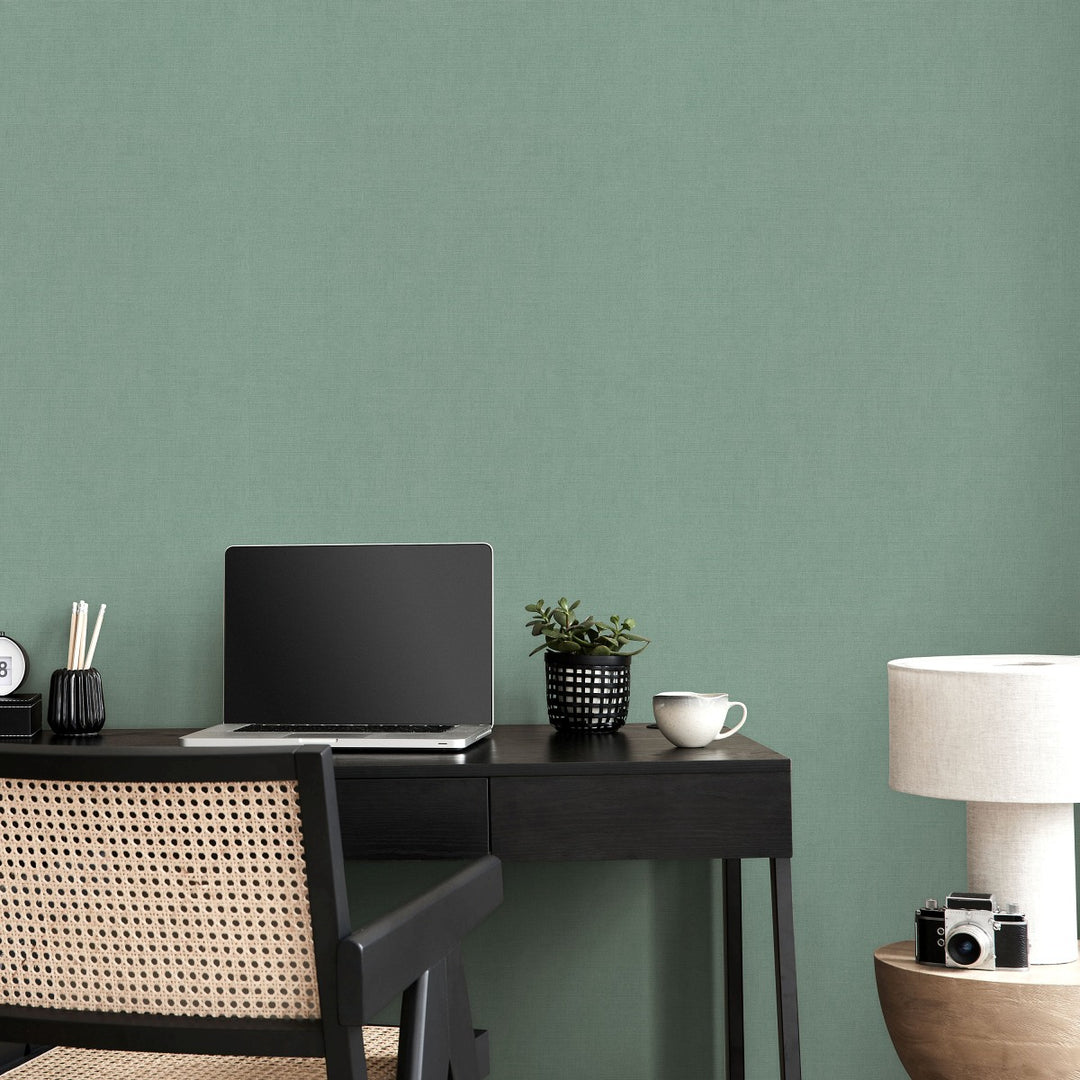 Однотонные обои ERISMANN с элегантным блеском в темно-зеленом цвете - 4012336