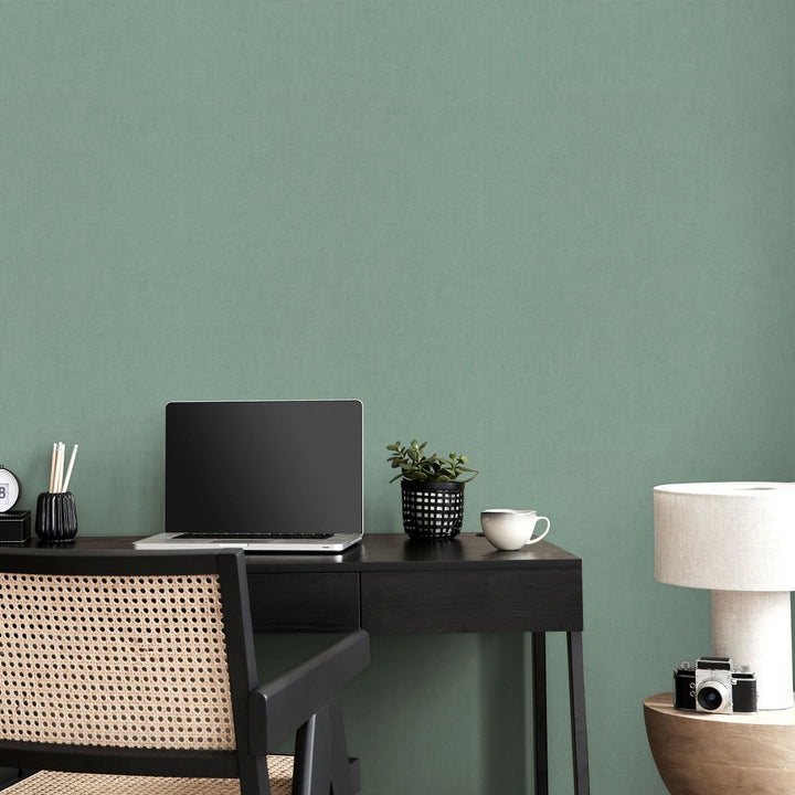 Однотонные обои ERISMANN с элегантным блеском в темно-зеленом цвете - 4012336