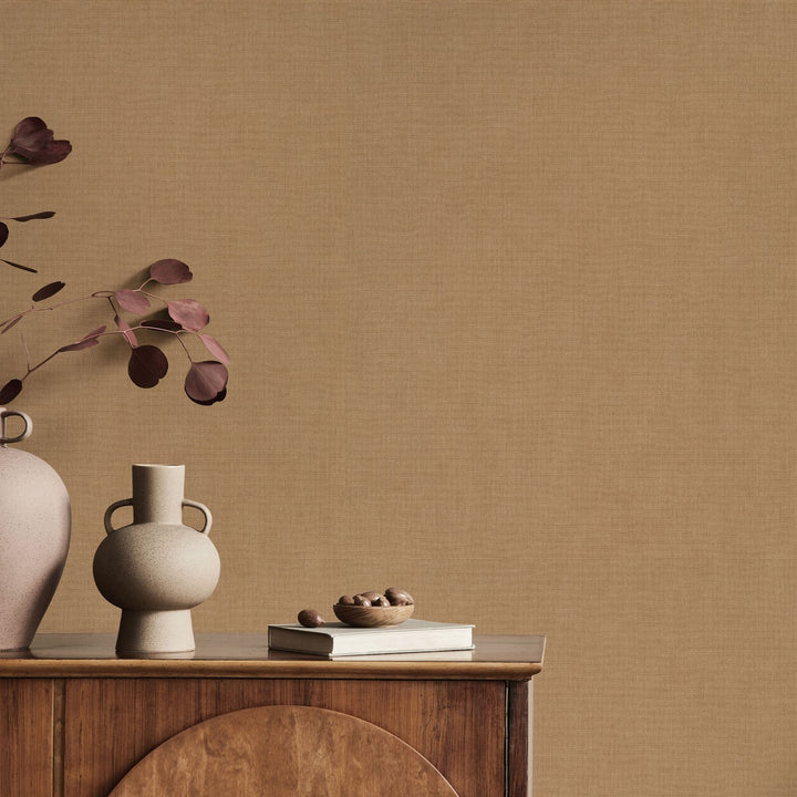 Ühevärviline tapeet ERISMANN elegantse läikega mesi/pruun toonides - 4012340