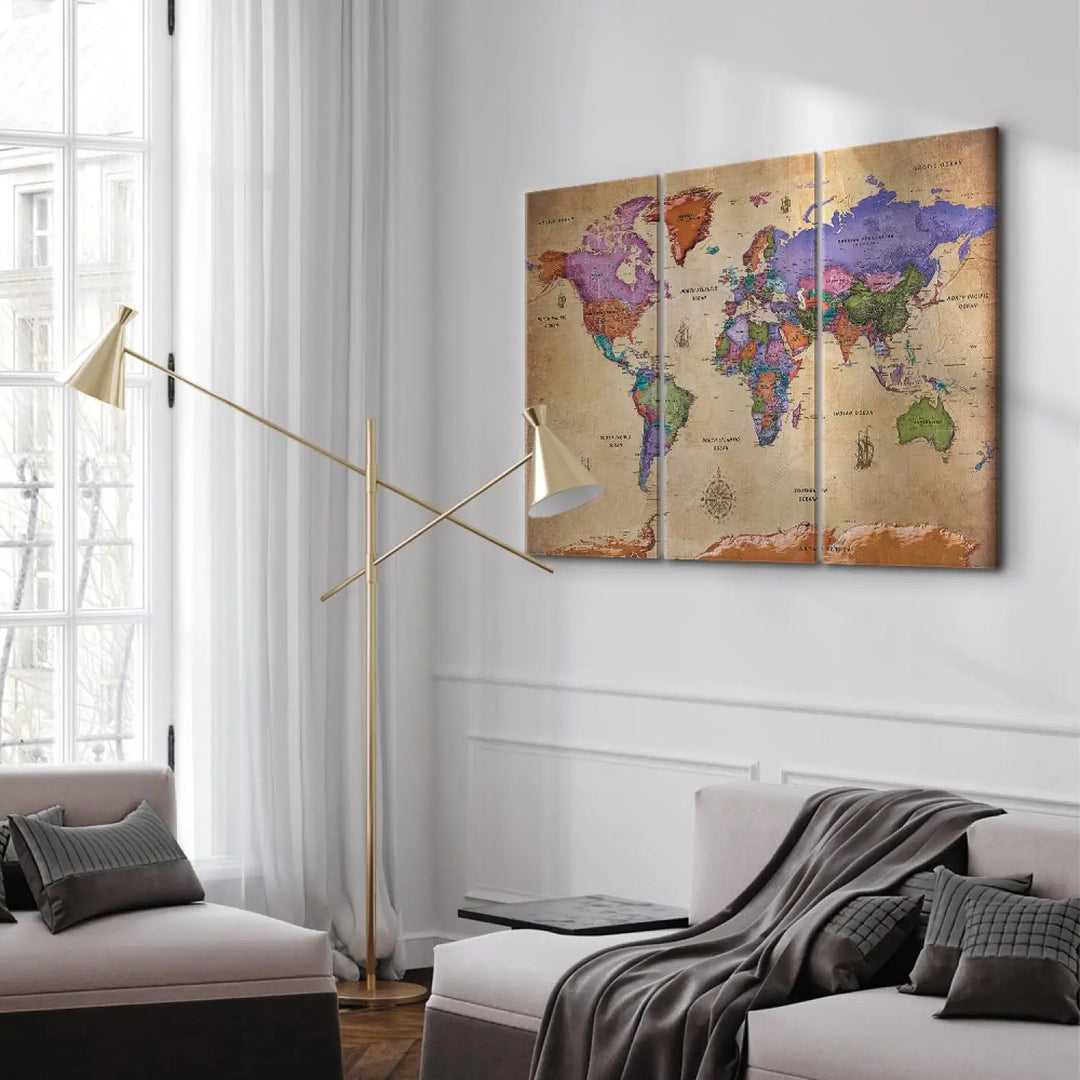 Canvas-taulut Värikkäät matkat (x 3)