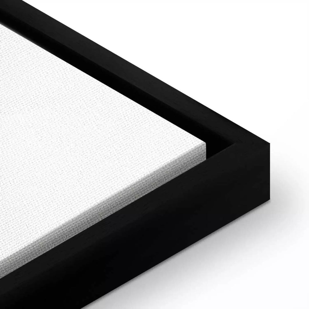 Painting in black wooden frame - abstract blue poppies, 131974