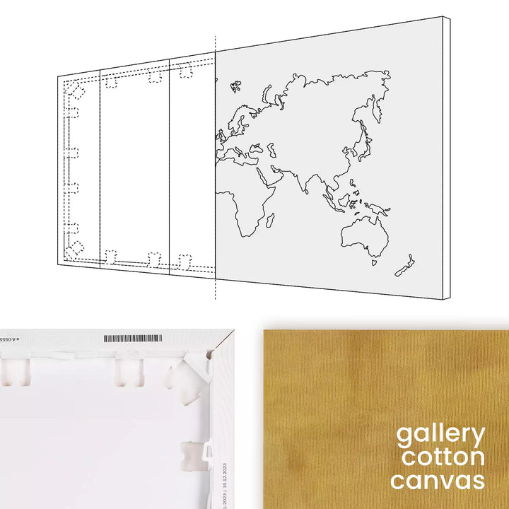 Lielformāta glezna - Politiskā pasaules karte ar valstīm uz gaiša fona, 132356