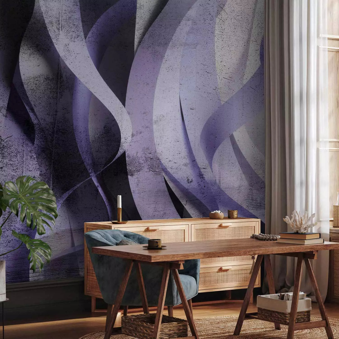 Фотообои - Композиция с абстракцией волн, 138848