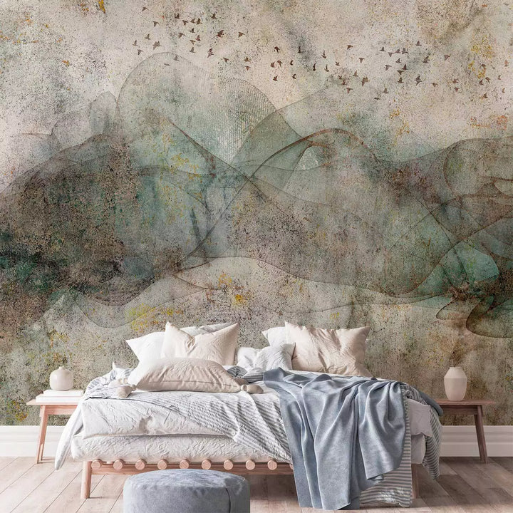 Wall Murals - composition with abstraction and birds, 142702