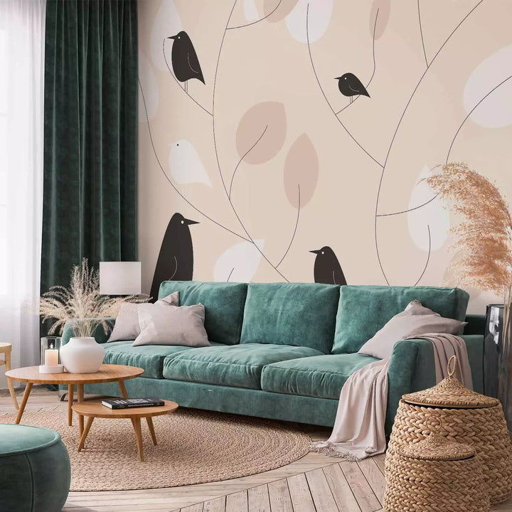 Фотообои с птичками - Птичьи песни, кремовый, 143750