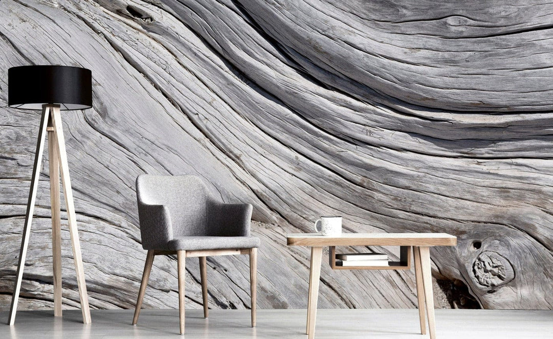 Lētas fototapetes - Koka tekstūra pelēkos toņos, 375x250 cm D-ART
