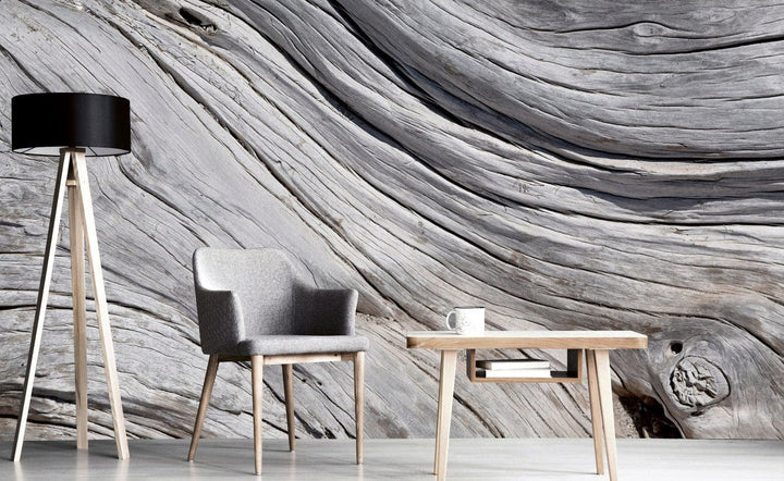 Lētas fototapetes - Koka tekstūra pelēkos toņos, 375x250 cm D-ART