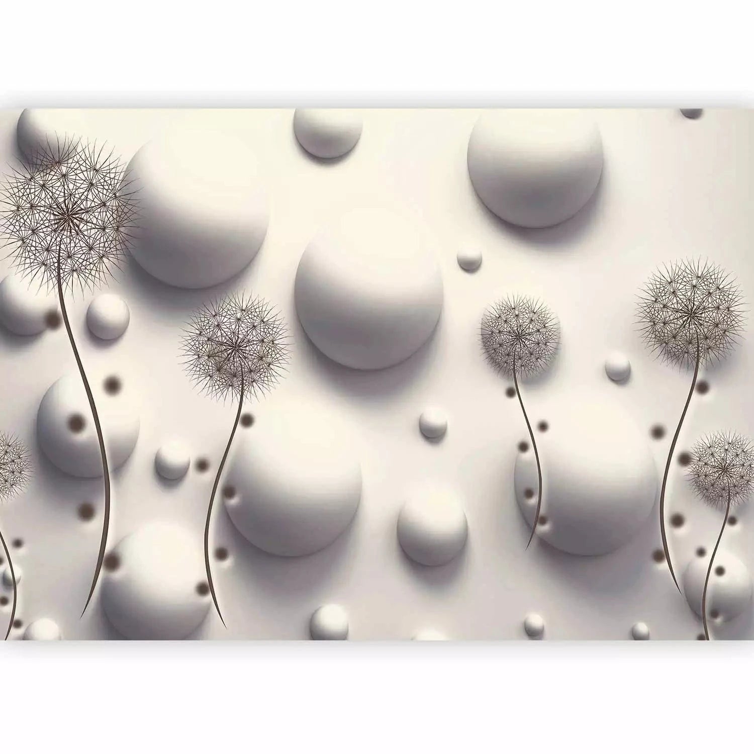 3D fototapetes - Abstrakcija ar ziedu motīvu pelēkā - pirkt Tapetenshop.lv