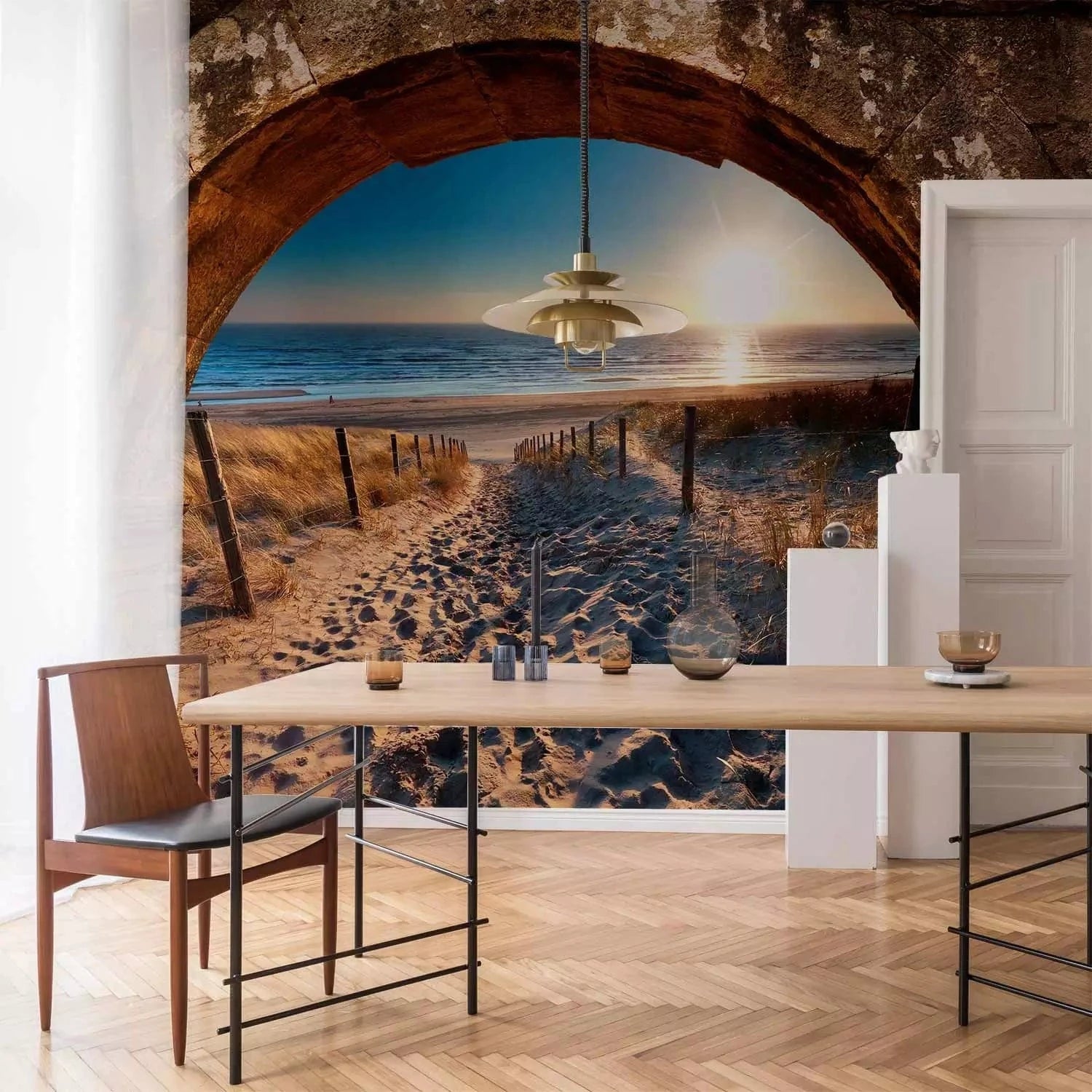 3D Fototapetes ar jūru - Arka un pludmale, 108273 G-ART