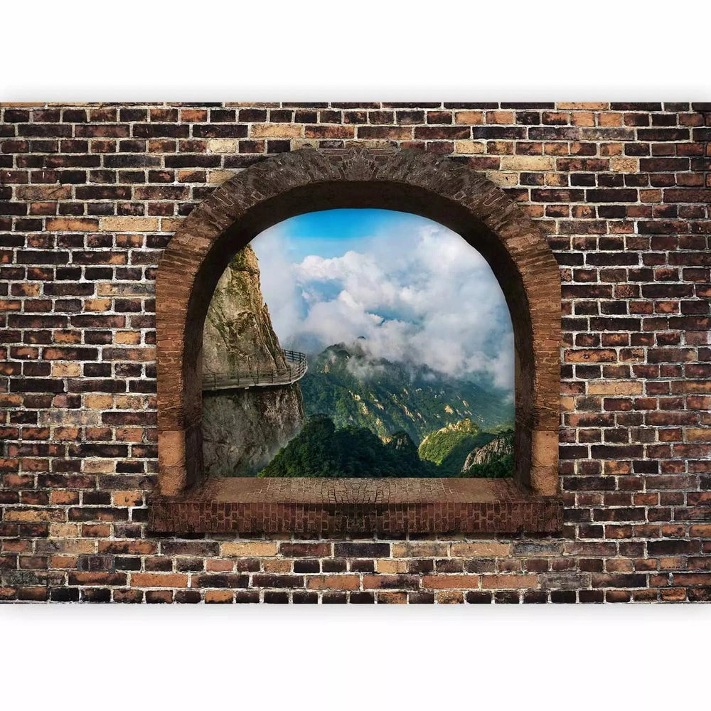 3D fototapetes ar perspektīvu - Akmens logs: kalni, 97954 Tapetenshop.lv
