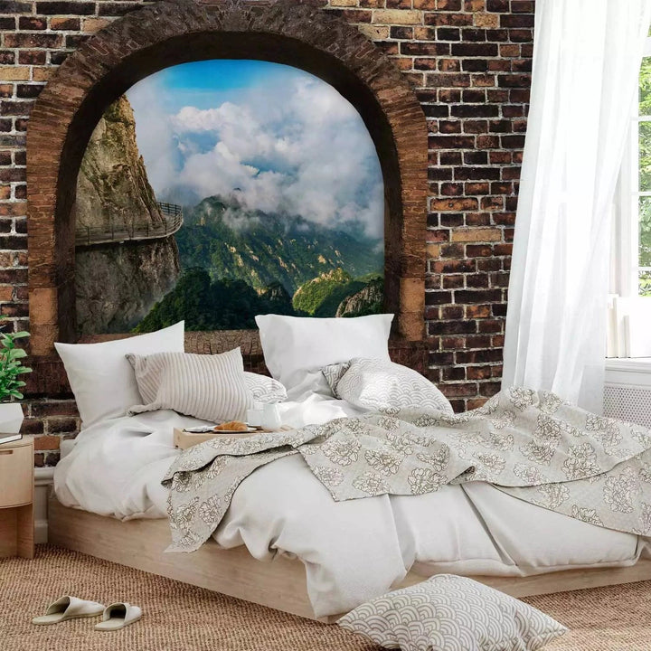 3D fototapetes ar perspektīvu - Akmens logs: kalni, 97954 Tapetenshop.lv