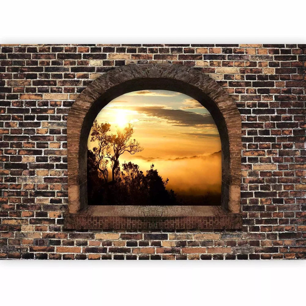 3D fototapetes ar perspektīvu - Akmens logs: rītas migla, 97952 Tapetenshop.lv