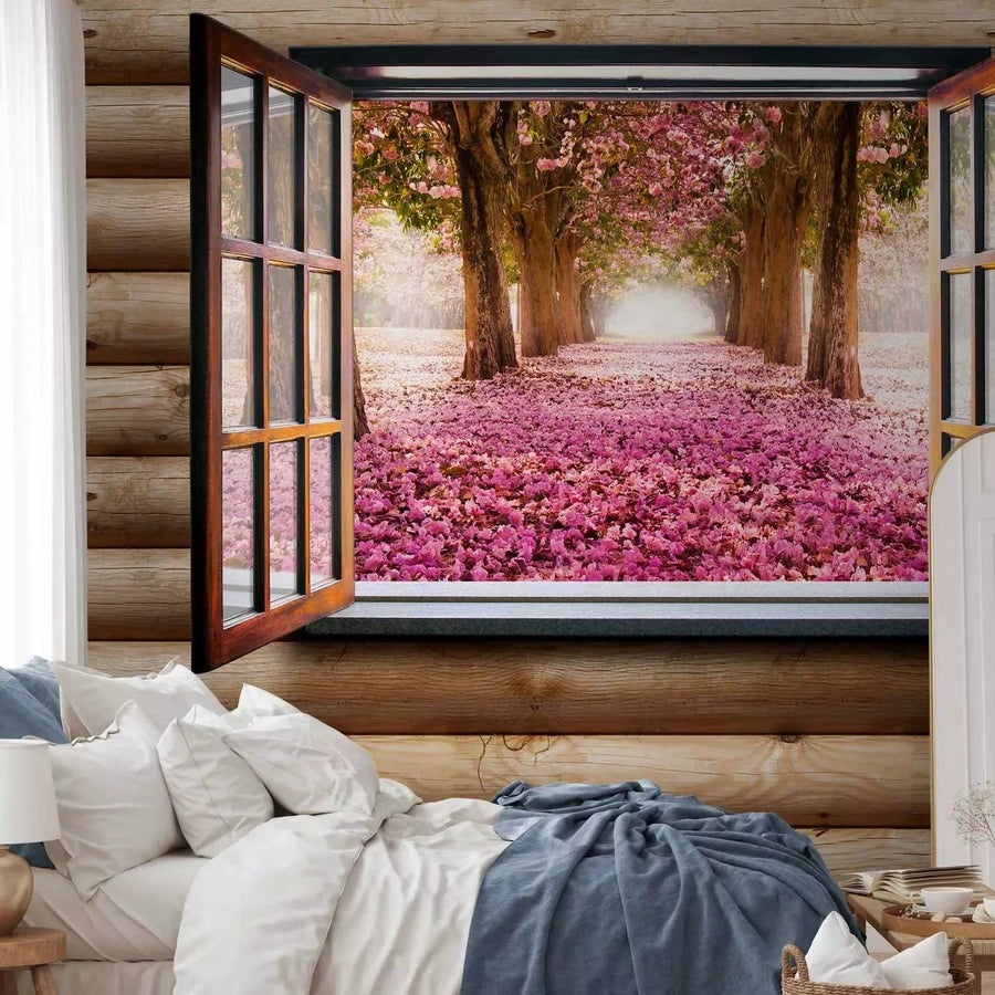 3D fototapetes ar perspektīvu - Rozā parks, 97307 Tapetenshop.lv