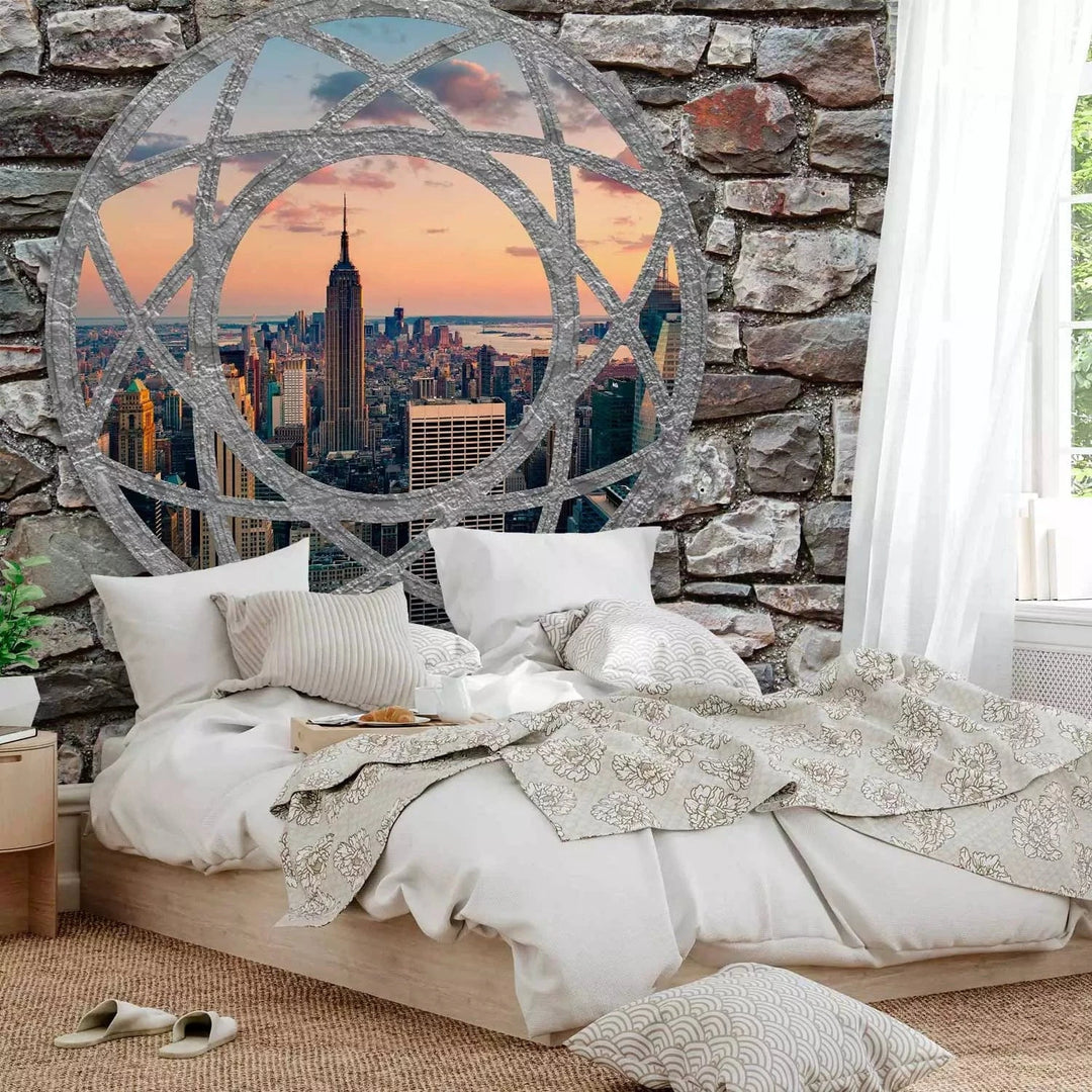 3D fototapetes ar perspektīvu - Skats uz debesskrāpjiem, 97255 Tapetenshop.lv