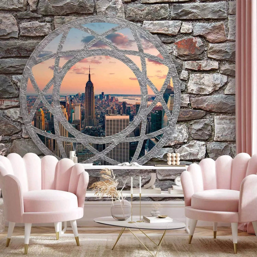 3D fototapetes ar perspektīvu - Skats uz debesskrāpjiem, 97255 Tapetenshop.lv