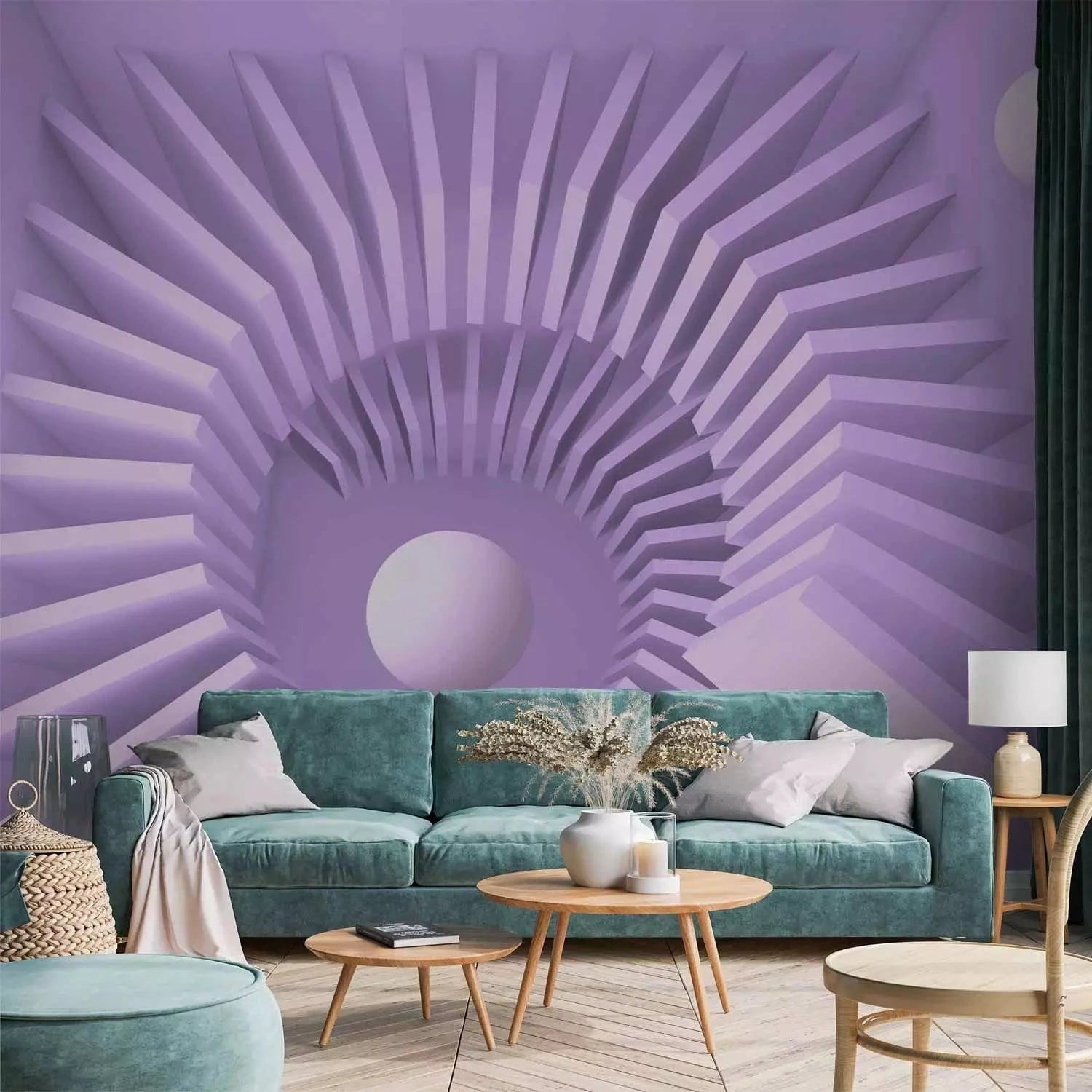 3D fototapetes ar perspektīvu - Violets labirints, 97061 Tapetenshop.lv