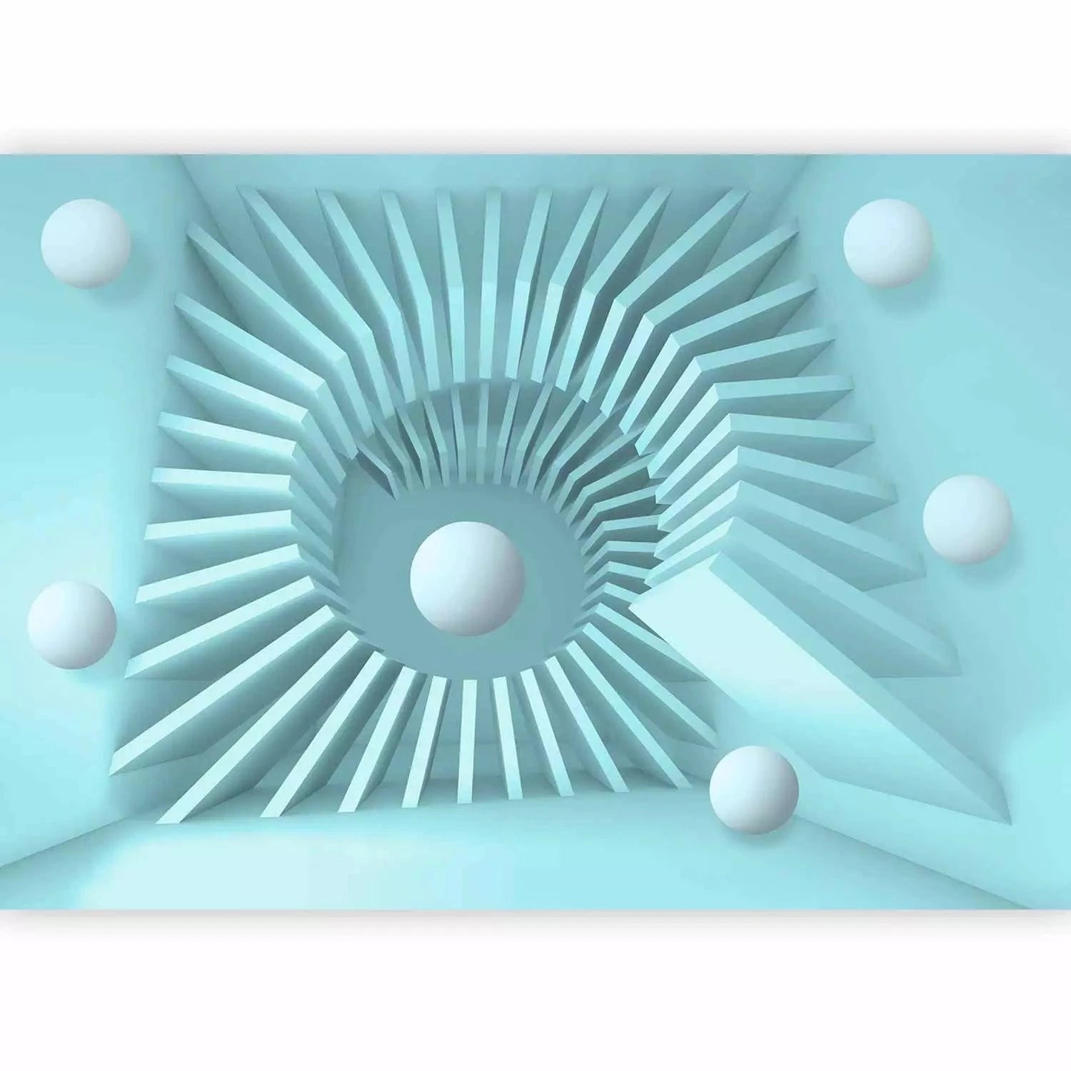 3D fototapetes ar perspektīvu - Zils labirints, 97064 Tapetenshop.lv