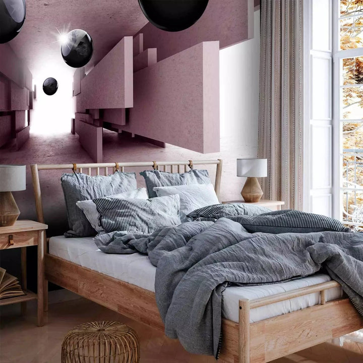 3D fototapetes - Ģeometrisks tunelis (violetos toņos), 65681 Tapetenshop.lv